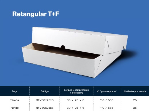 📦 Caixa Retangular – Tampa + Fundo | Reflopack